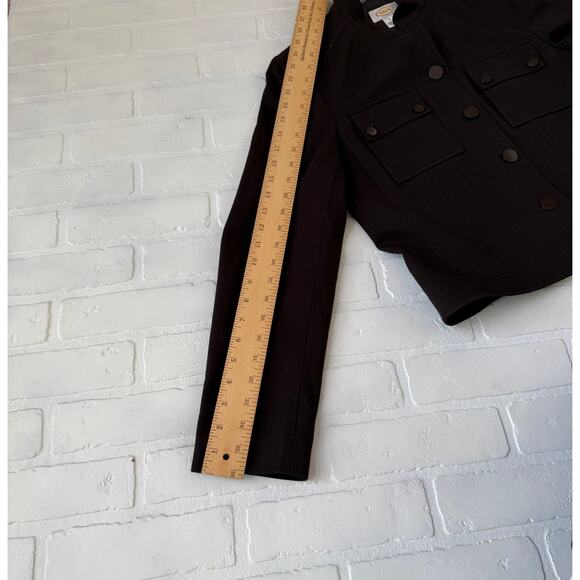 Talbots Women's Brown Wool Military Style Italy Lightweight Jacket sz 8 - Picture 4 of 8